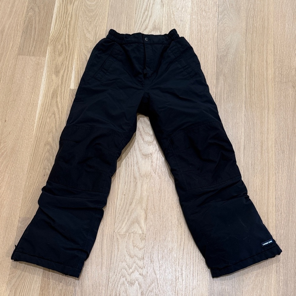 Lands’ End Kids Squall Waterproof Insulated Iron Knee Snow Pants black Sz 10s